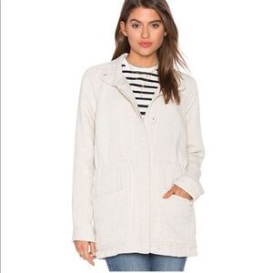 James Perse REVOLVE Patch Pocket Cinched Cotton/Linen Beige Jacket Sz 1 S $475